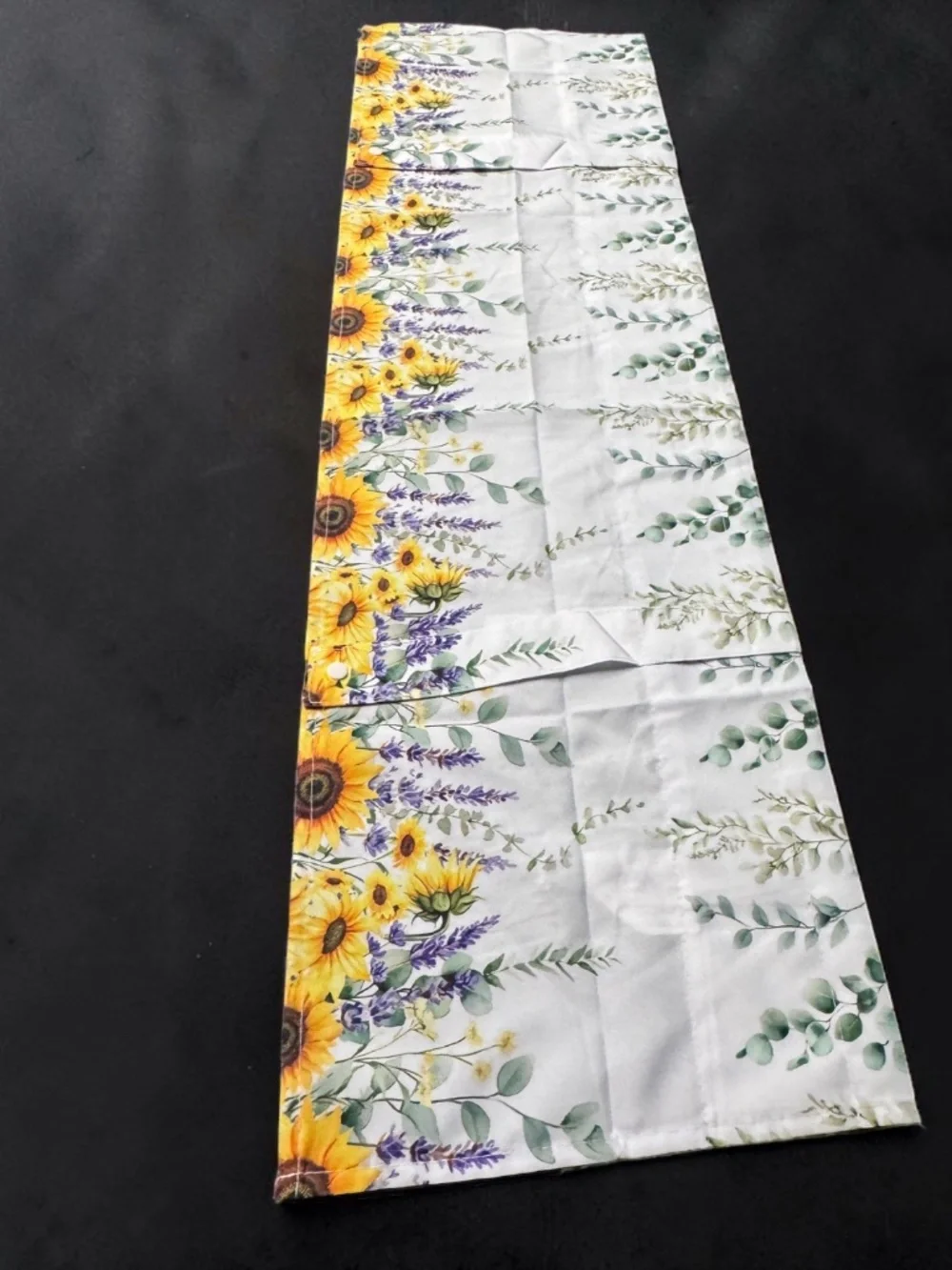 NWOT Sunflower Lavender Eucalyptus Farmhouse Window Valance 42x12
